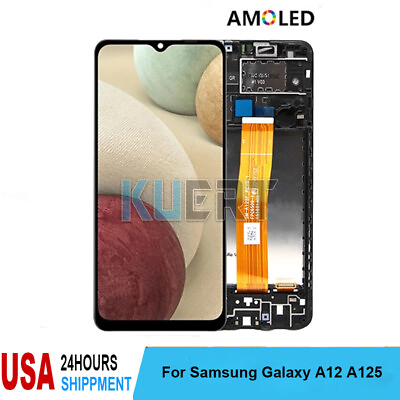 #ad For Samsung Galaxy A12 A125 SM A125U1 DS A125U LCD Display Touch Screen Frame $18.71