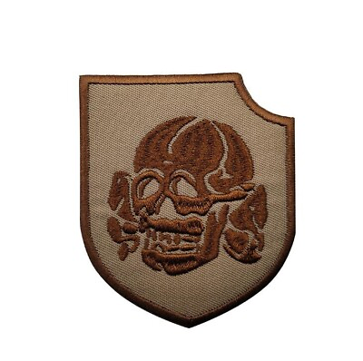 #ad Gosht Skull Russia Army Tatical Hook Loop Patch Badge Embroidered Desert Tan $7.99