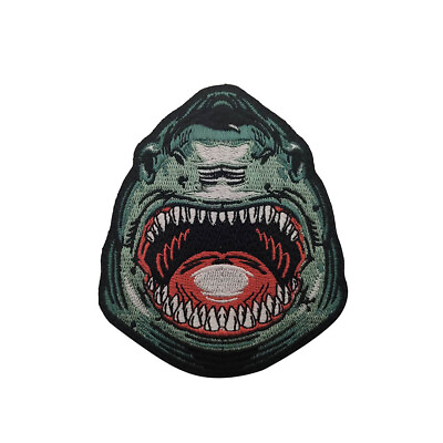#ad Megalodon Shark EMBROIDERED ROARING Iron On Patch 3.74quot;×3.14quot; OCEAN ANIMAL $5.89