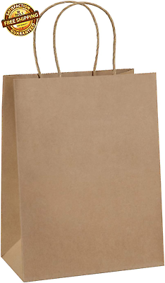 Paper Gift Bags 8X4.25X10.5 100Pcs Gift Bags Medium Size Brown Paper Bags with $40.97