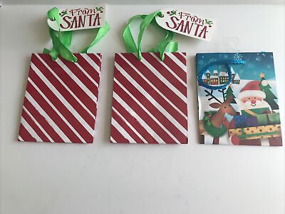 Christmas Holiday Small Gift Bags 5.25x4.25x2.5 Set of 3 $2.50