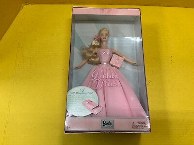 #ad 2003 Barbie Collectibles Birthday Wishes Self Wrapping Gift Pink $70.00