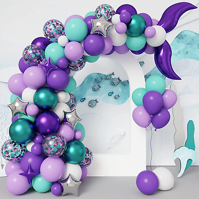 #ad Mermaid Balloon Garland Kit Mermaid Tail Arch Party Supplies with Purple Green $31.99