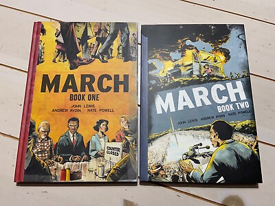 #ad March Book 1 amp; 2 Lot Graphic Novel John Lewis Andrew Aydin Nate Powell $15.00