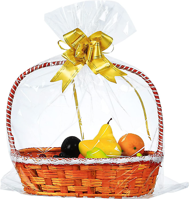 #ad 50 Packs Large Cellophane Bags 24quot; X 30quot; Clear Cellophane Gift Basket Wraps Extr $31.24