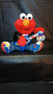 #ad Rock and Roll ELMO w Guitar amp; Leather Jacket Sings Shakes VTG 1998 $39.99