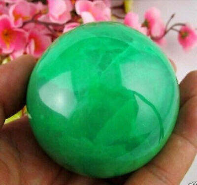 #ad 60MM Glow In The Dark Stone crystal Fluorite sphere ball Free stand $22.79