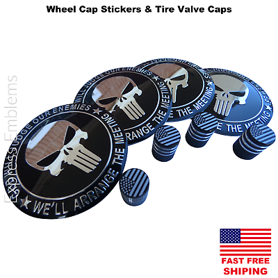 #ad 4x 2nd Amendment Wheel Cap Hub Sticker Decal 2.20quot; amp; 4x Tire Valve Stem Caps $9.88