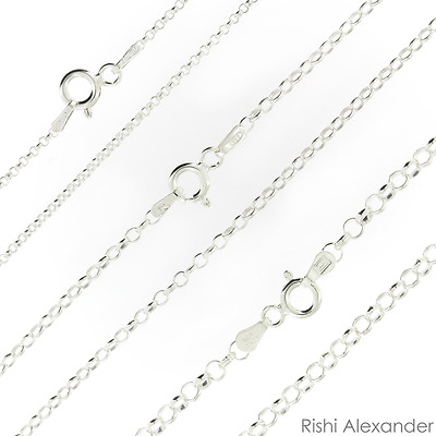 925 Sterling Silver Rolo Link Chain Necklace .925 Italy All Sizes $6.49