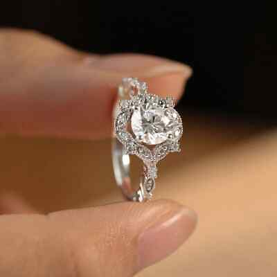 #ad 2.50 Ct Round Moissanite Solid Vintage 14K Engagement Art Deco Ring For Women $430.00