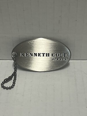 #ad Kenneth Cole New York Silver tone Metal Key ring Logo $12.98