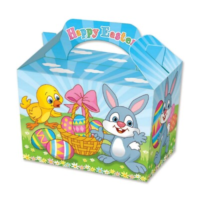 20 Easter Party Boxes Food Loot Lunch Cardboard Gift Childrens Kids Bunny GBP 6.99