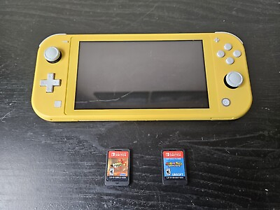 #ad Nintendo Switch Lite Yellow 32GB System Console Bundle W 2 Games Sonic Mario $139.99