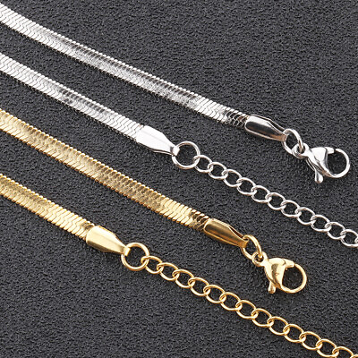 #ad #ad 2pcs Stainless Steel Silver Gold Plated Chains 3MM for Necklace Making $7.99