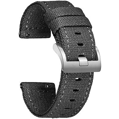 #ad Quick Release Canvas Watch Band 18 20 22MM Military Fabric Watch Strap Men Women $16.99