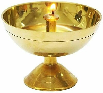 #ad Brass Diya Akhand Diyas Home Temple For Puja Prayer Navratra Pooja Gift Lighting $9.99