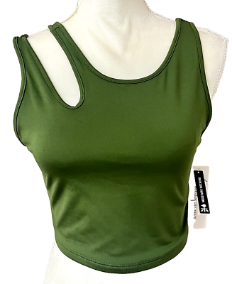 #ad Nanette Lepore Sports Bra Womens Medium Green Hazel Moisture Wicking Crop Top $5.00