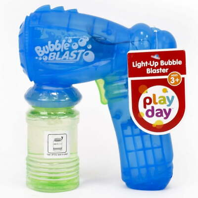 #ad Play Day Light Up Bubble Blaster Gun Toy w 4oz Bubble Solution For Kids Ages 3 $4.01