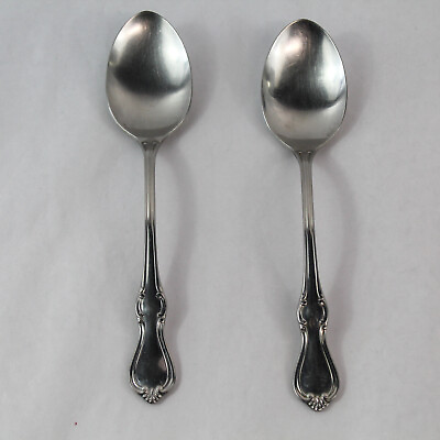#ad Two Vintage Reed amp; Barton Serving Spoons Camelot Stainless Steel Discontiued $11.00