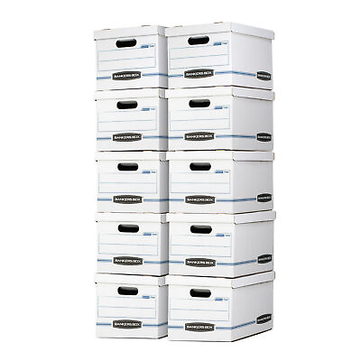 #ad Bankers Box Basic Duty Letter Legal File Storage Box with Lids 10 Pack White $17.74