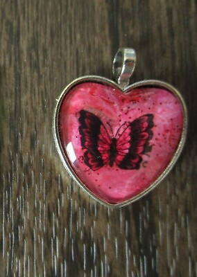 #ad Butterfly Pendant Charm Glass Cabochon Jewelry Making Supplies Your Choice $3.50