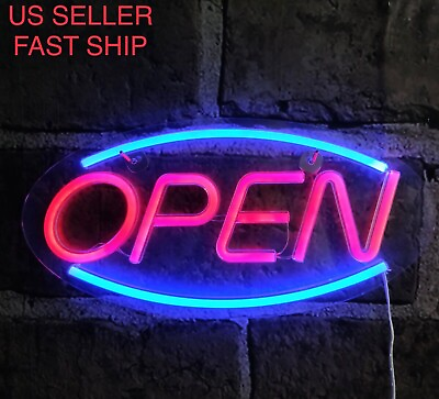 #ad LED Neon Display Open Commercial Business Sign Shop Advertising Wall Lamp OPEN $33.99