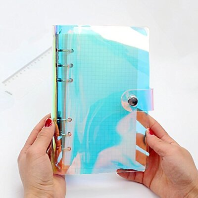 #ad Standard 6 Ring Rainbow Clear Soft PVC Notebook Cover A6 Cover $18.41