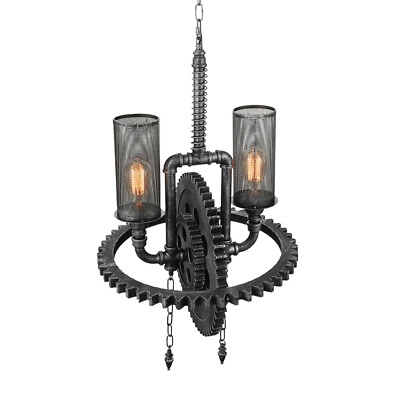 #ad Industrial Rustic Chandelier Vintage Steampunk Pendant Ceiling Light Fixture $179.00