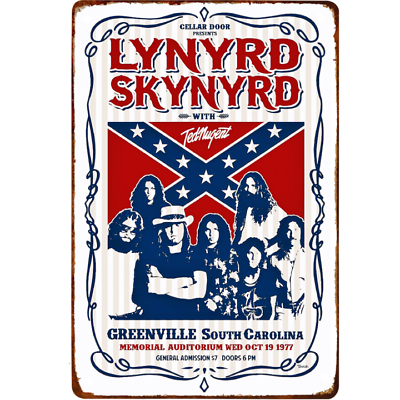 #ad Lynyrd Skynyrd Vintage Metal Sign 70s Rock amp; Roll Concert Poster Tin Sign 12x8 $13.50