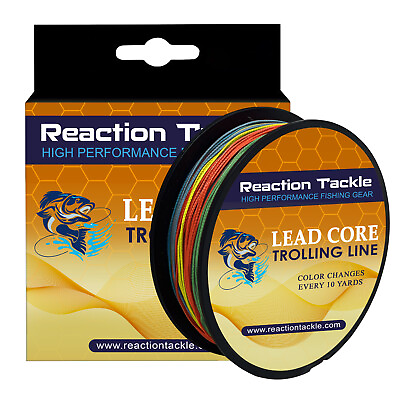 #ad Reaction Tackle Lead Core Metered Trolling Braided Line Color Change Every 10yds $25.99