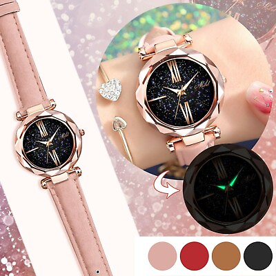#ad Women#x27;s Watches Quartz Unisex Casual Fashion Ladies Wrist Bracelet Leather Watch $1.99