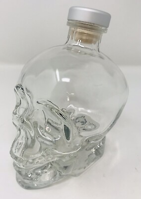 CRYSTAL HEAD VODKA Glass Skull Empty Bottle 750ML Original Cork Dan Aykroyd $15.29