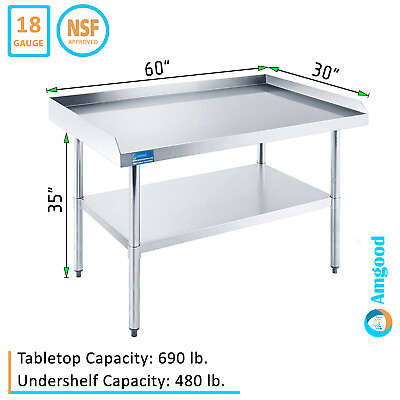 #ad Work Table with Backsplash and Sidesplashes Stainless Steel Prep Table 30quot;x60quot; $549.95