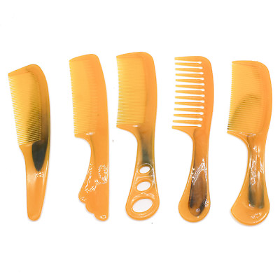 #ad 3 5 Pack Massage Tendon Comb Natural Amber Ox Horn Portable Hair Beard US Seller $7.09