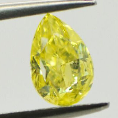 #ad Loose Pear Shaped Diamond Fancy Yellow Color SI1 Natural Enhanced 1.00 Carat $1480.00