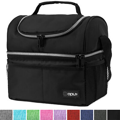 #ad Insulated Lunch Bag Box for Women Men Kid Double Deck Cooler Hot Cold Adult Tote $29.98