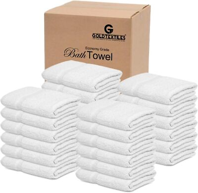 Bath Towels Set White Bulk Pack Cotton Blend Soft Gym Pool Resort Beach Hotel $278.99