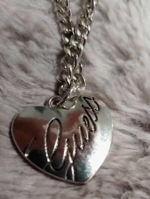 Silver Color Heart Shape Guess Necklace 18quot; $9.00