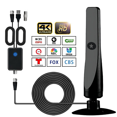 #ad Digital TV Antenna Wave Max Suction Cup Plug Play 50mile Range Channel High Gain $10.99