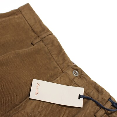 #ad Zanella NWT Chinos Casual Pants Size 38 US Noah In Brown Corduroy Cotton Blend $187.49