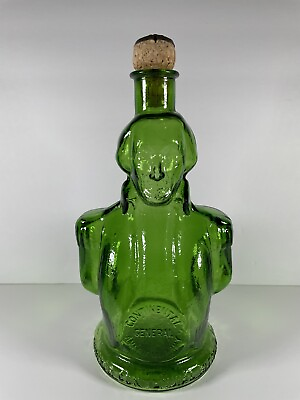#ad Collectible Vintage WHEATON Green Glass George Washington Bottle $15.00
