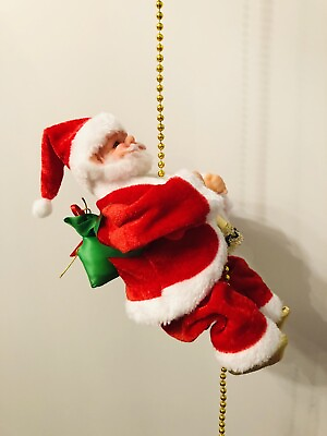 #ad Christmas Santa Claus Animated Rope Climbing Plush Doll Musical Novelty Gift New $14.24