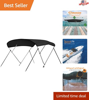 #ad Easy Setup 3 Bow Bimini Top Canvas Boat Canopy Complete Set Included $183.97