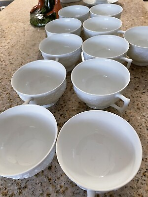 #ad 11 Vintage CHIPPED HAWTHORN Cerelane Reynaud Limoges Cups $55.00