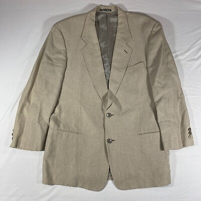 #ad Armani men#x27;s Linen sports jacket coat Size 50 R Beige 38 DN86 $29.95