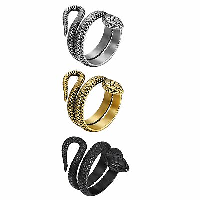 #ad Unisex Stainless Steel Snake Stye Cocktail Party Statement Biker Ring Band #6 13 $10.99