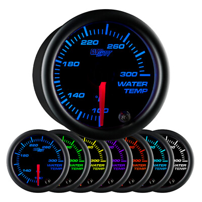 #ad GlowShift 52mm Black 7 Color LED Water Coolant Temperature Temp Gauge Meter °F $54.99