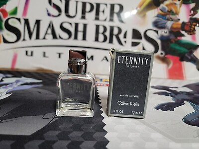 #ad Eternity for Men .5 oz empty Cologne bottle Calvin Klein VTG With Box $20.00