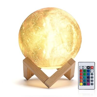 #ad Moon Lamp Galaxy Lamp 7.1 inch 16 Colors 3D LED Night Light Remote amp; Touch C... $26.96