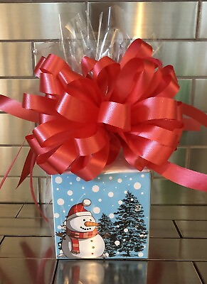 #ad Christmas Snowman Kids Candy Gift Basket Box Comes Wrapped Bow amp; Card $8.75